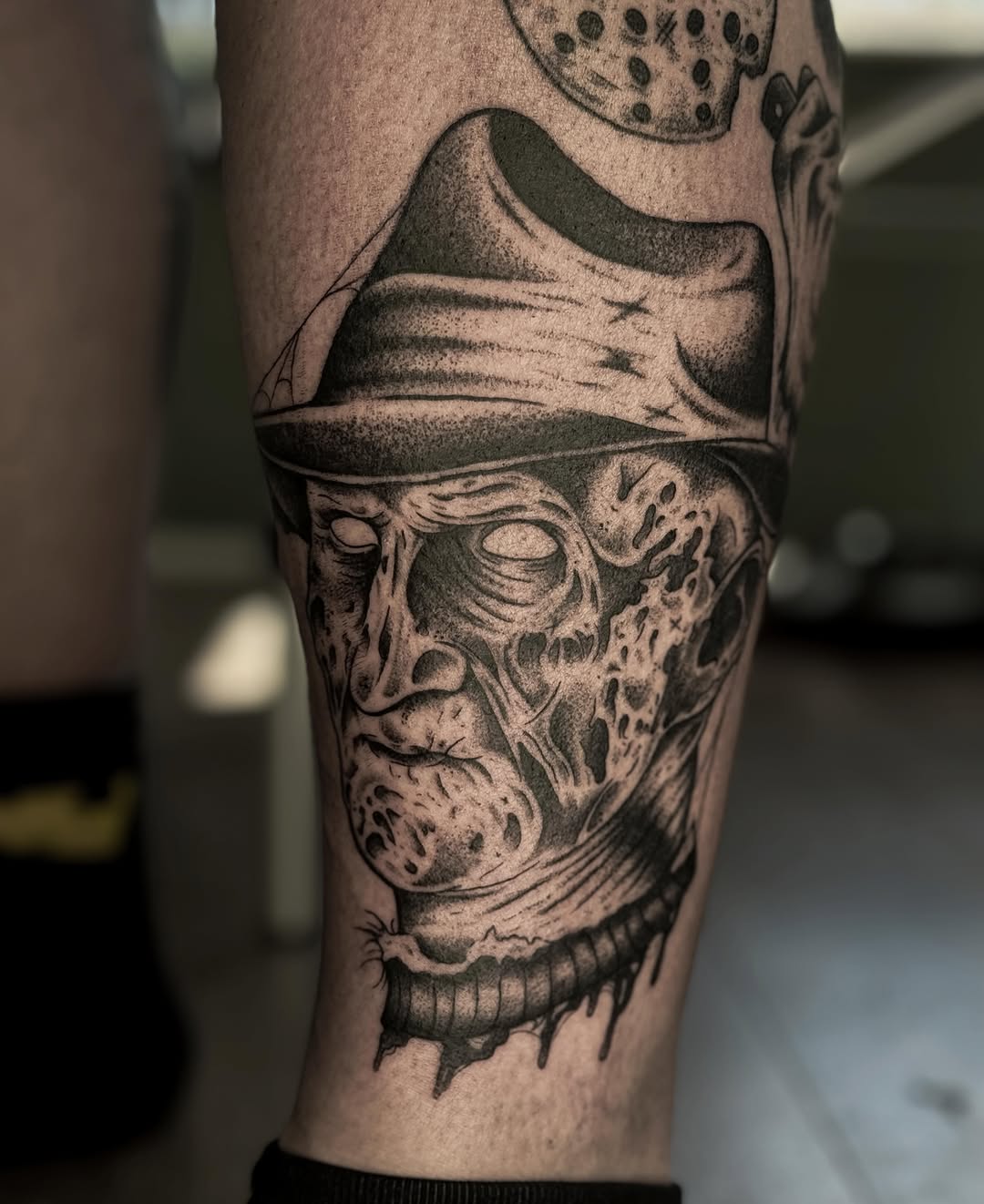 Nog een horror portret!! Freddy voor @buddyd_86 
Big Thanks 🫶🏻 
#fyp #horror #tattoo #horrortattoo #tattoos